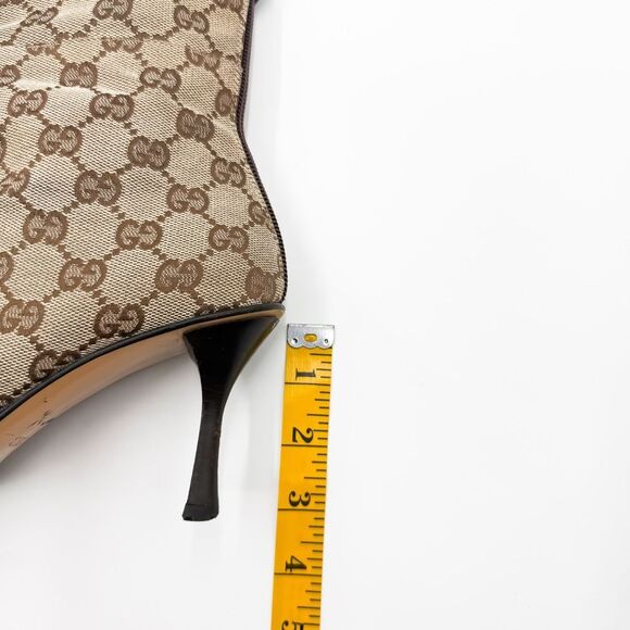 Gucci GG Canvas Ankle Boots Pointed Toe Heels Size 6.5 - Picture 12 of 12